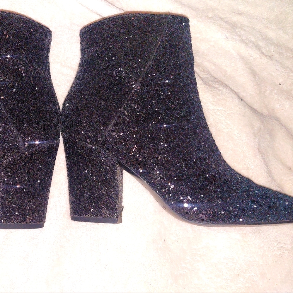 Ombre navy/black glittery boots